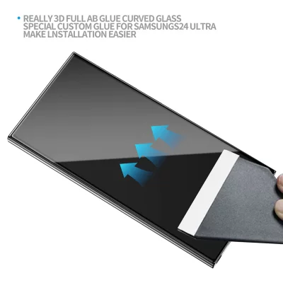 گلس محافظ صفحه شفاف فول با کیت نصب آسان اس 24 اولترا بلوئو BLUEO Full Glue Curved Edge 3D Glass S24 Ultra