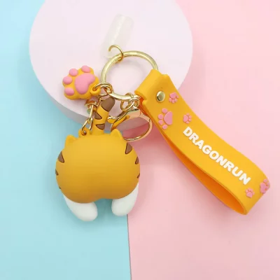 جاسوییچی جاکلیدی سلیکونی فانتزی مدل پشت گربه کیوت