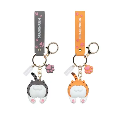 جاسوییچی جاکلیدی سلیکونی فانتزی مدل پشت گربه کیوت