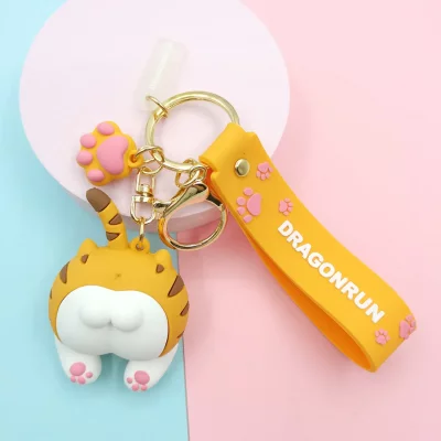 جاسوییچی جاکلیدی سلیکونی فانتزی مدل پشت گربه کیوت