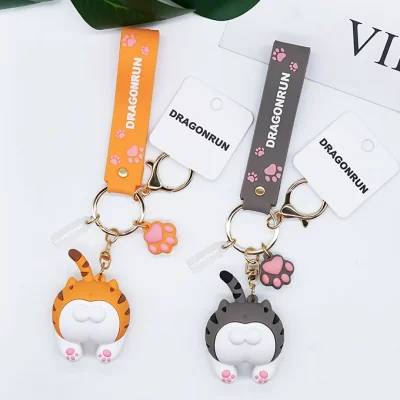 جاسوییچی جاکلیدی سلیکونی فانتزی مدل پشت گربه کیوت