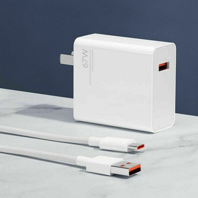 شارژر 67 وات اصل با کابل تایپ سی 6 آمپر شیائومی Xiaomi 67W MDY-12-EG