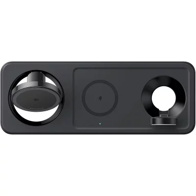 شارژر بی سیم مگ سیف رومیزی 3 کاره با کابل و آداپتور 40 وات انکر Anker MagGo Wireless Charging Station (3-in-1 Pad)