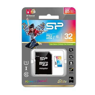 کارت حافظه microSDHC سیلیکون پاور Elite با آداپتور ظرفیت 32 گیگابایت