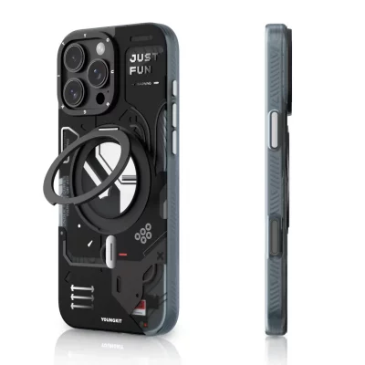 کاور مگ سیف استند (هولدر) یانگ کیت مدل CyberPunk 360° Spin MagSafe مناسب آیفون 16 پرو اپل iPhone 16 Pro