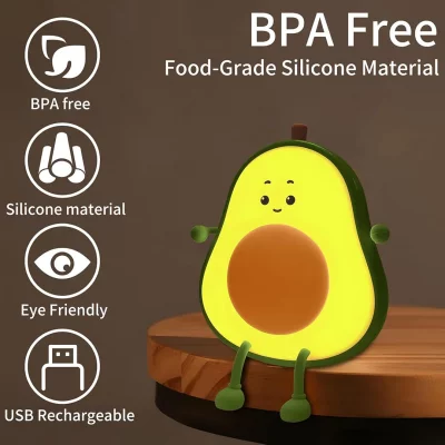 چراغ خواب فانتزی سیلیکونی رومیزی شارژی طرح آووکادو Avocado