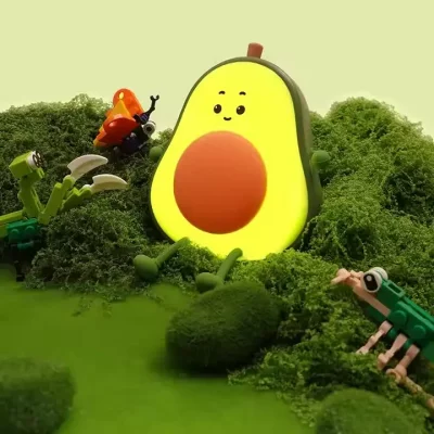 چراغ خواب فانتزی سیلیکونی رومیزی شارژی طرح آووکادو Avocado