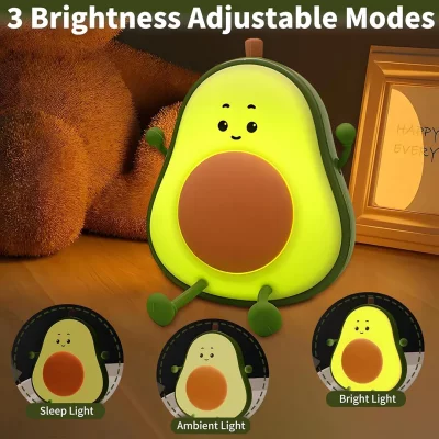 چراغ خواب فانتزی سیلیکونی رومیزی شارژی طرح آووکادو Avocado