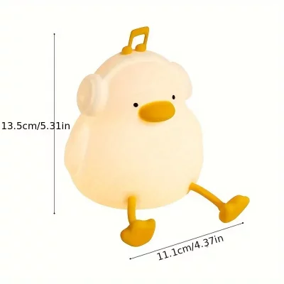 چراغ خواب فانتزی سیلیکونی رومیزی شارژی طرح اردک موزیکال Musical Duck