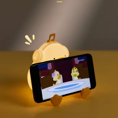 چراغ خواب فانتزی سیلیکونی رومیزی شارژی طرح اردک موزیکال Musical Duck