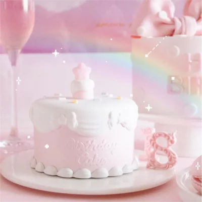 چراغ خواب فانتزی سیلیکونی رومیزی شارژی طرح کیک تولد Birthday Cake