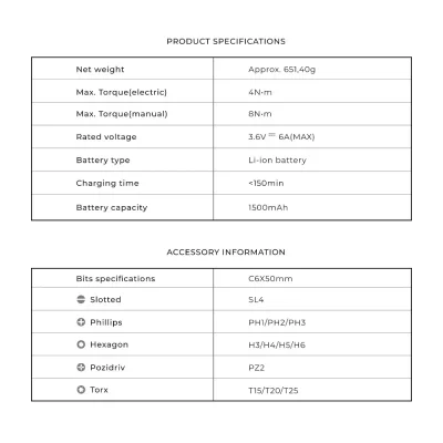 پیچ گوشتی شارژی شیائومی Xiaomi HOTO 3.6V Cordless Screwdriver