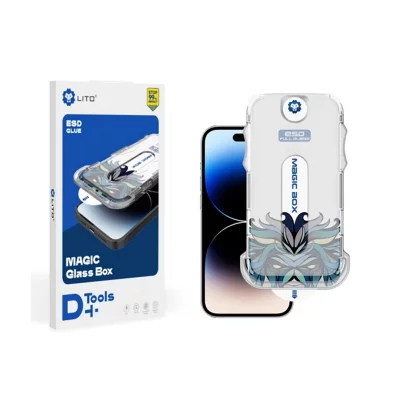 گلس آیفون 13 پرو مکس و 14 پلاس شفاف با کیت نصب آسان لیتو LITO Magic Box iPhone 13 Pro Max/14 Plus