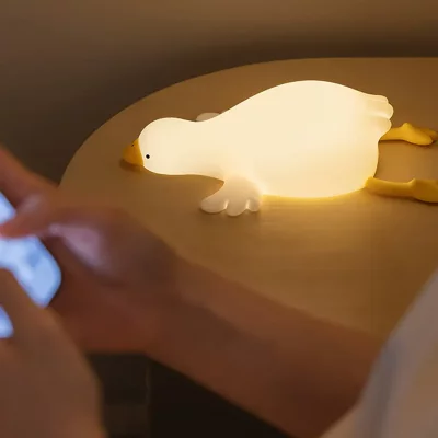 چراغ خواب فانتزی سیلیکونی طرح غاز خوابیده خسته Sleeping Goose