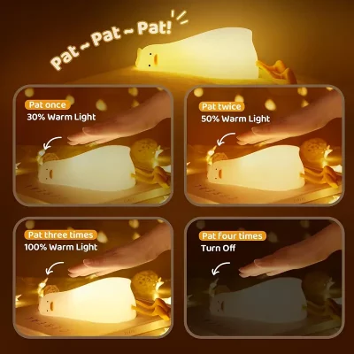 چراغ خواب فانتزی سیلیکونی طرح اردک خوابیده تنبل Lazy Duck