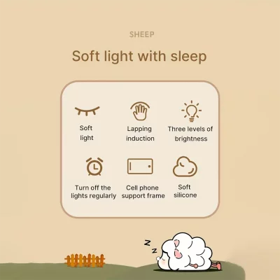 چراغ خواب فانتزی سیلیکونی طرح ببعی گوسفند خوابالو Sheep K-1156