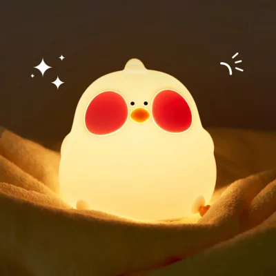 چراغ خواب فانتزی عروسکی سیلیکونی رومیزی شارژی طرح مرغ فاخته