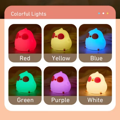 چراغ خواب فانتزی عروسکی سیلیکونی رومیزی شارژی طرح مرغ فاخته