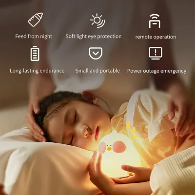 چراغ خواب فانتزی سیلیکونی هفت رنگ RGB طرح پرنده فاخته Cuckoo Chick