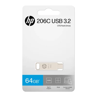 فلش مموری تایپ سی اچ پی مدل HP x206C USB 3.2 ظرفیت 64 گیگابایت
