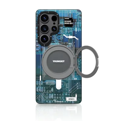 قاب مگ سیف پایه هولدر اس 25 اولترا سامسونگ یانگ کیت Youngkit Cyberpunk 360 Spin MagSafe S25 Ultra