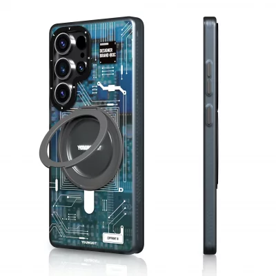 کاور مگ سیف استند (هولدر) یانگ کیت مدل CyberPunk 360° Spin MagSafe مناسب اس 25 اولترا S25 Ultra