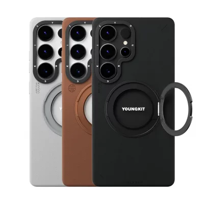 کاور ( قاب ) مگ سیف چرمی اس 25 اولترا سامسونگ یانگ کیت Youngkit Leather 360° Spin MagSafe S25 Ultra
