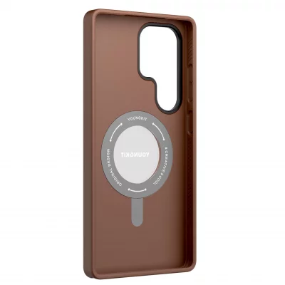 کاور مگ سیف شارژ وایرلس چرمی اس 25 اولترا سامسونگ یانگ کیت Youngkit Leather 360° Spin MagSafe S25 Ultra