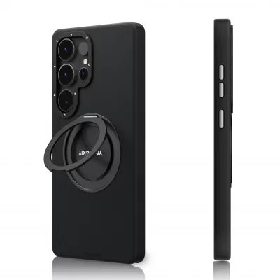 کاور مگ سیف استند دار چرمی یانگ کیت مدل Leather 360° Spin MagSafe مناسب اس 25 اولترا S25 Ultra