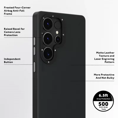 کاور مگ سیف چرمی یانگ کیت مدل Simple Matte Leather MagSafe مناسب اس 25 اولترا S25 Ultra