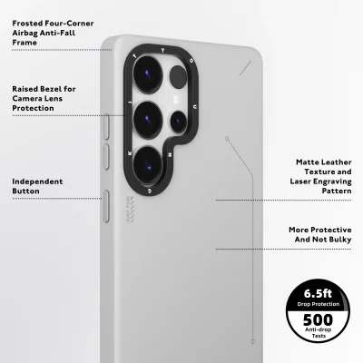 کاور مگ سیف چرمی یانگ کیت مدل Simple Matte Leather MagSafe مناسب اس 25 اولترا S25 Ultra