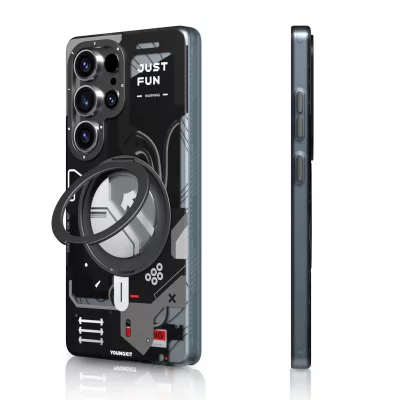 کاور مگ سیف استند یانگ کیت مدل CyberPunk 360° Spin MagSafe Starship مناسب اس 25 اولترا S25 Ultra