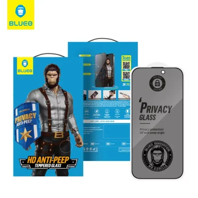 قیمت گلس محافظ صفحه پرایوسی (امنیتی) آیفون 16 و آیفون 15 بلوئو BLUEO Privacy Anti-PEEP Glass iPhone 15/16