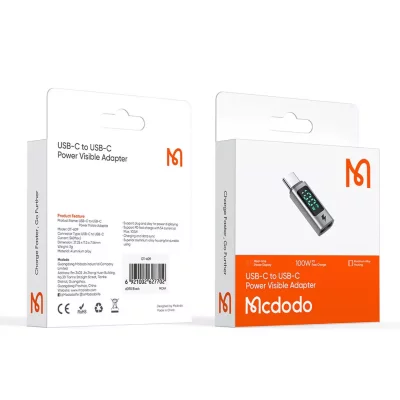 تبدیل تایپ سی با نمایشگر سرعت شارژ توان 100 وات مک دودو Mcdodo USB-C OTG OT-6090