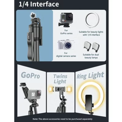 سه پایه گو پرو و مونوپاد گوشی موبایل ایکس او مدل XO SS15 Selfie Stick Tripod