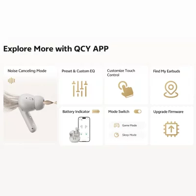 هندزفری بلوتوثی کیو سی وای مدل QCY Buds ANC HT15