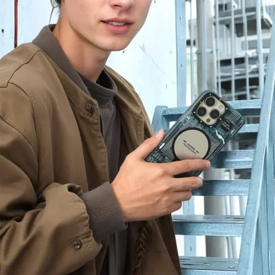 کاور ( قاب ) مگ سیف آیفون 16 معمولی یانگ کیت Youngkit Futuristic Circuit MagSafe iPhone 16