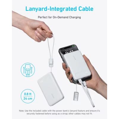 پاوربانک انکر 22.5 وات با کابل تایپ سی ظرفیت 10000 میلی آمپر ساعت Anker A1257