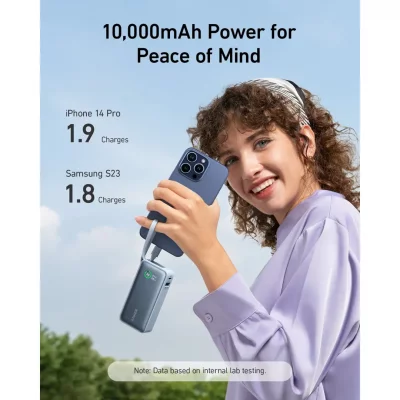 پاوربانک انکر 30 وات با کابل تایپ سی ظرفیت 10000 میلی آمپر ساعت Anker Nano A1259