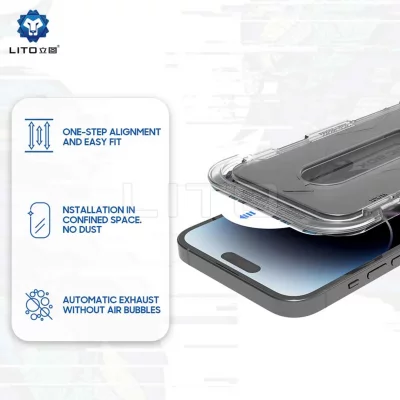گلس آیفون 13 و 13 پرو و 14 پرایوسی با کیت نصب آسان لیتو LITO Magic Box iPhone 13/13 Pro/14