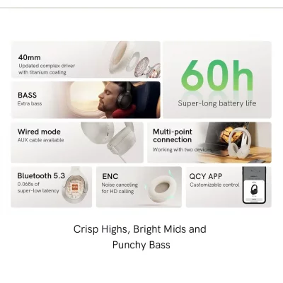 هدفون بلوتوثی کیو سی وای مدل QCY H2 Pro