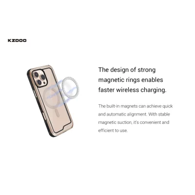 قاب مگ سیف شفاف کی زد دوو مدل KZDOO MAG ARES SPORT مناسب آیفون 16 پرو اپل iPhone 16 Pro