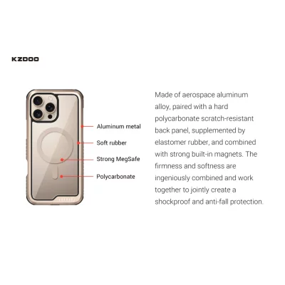 قاب آیفون 16 پرو مگ سیف ( کاور ) کی زد دوو KZDOO MAG ARES SPORT iPhone 16 Pro