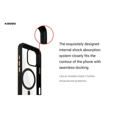 کاور مگ سیف شفاف کی زد دوو مدل KZDOO MAG ARES SPORT مناسب آیفون 16 پرو مکس اپل iPhone 16 Pro Max