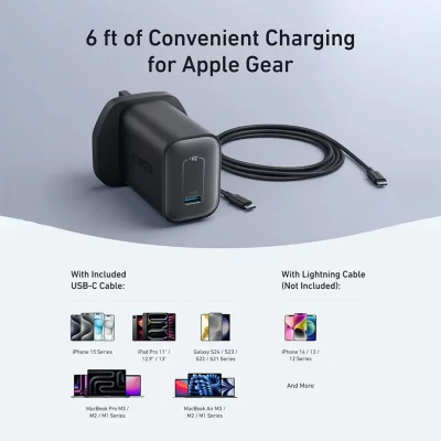 شارژر دیواری 100 وات انکر با کابل تایپ سی مدل Anker Nano USB-C B2679