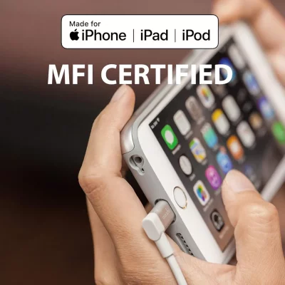 کابل شارژ آیفون لایتنینگ 90 درجه گیمینگ موشی Moshi 90 Degree طول 1.5 متر