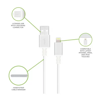 کابل شارژ آیفون لایتنینگ موشی Moshi USB-A to Lightning طول 3 متر