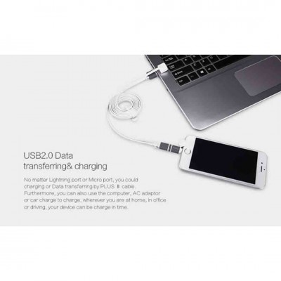 کابل شارژ آیفون لایتنینگ و میکرو یو اس بی نیلکین Nillkin Plus II طول 1.2 متر