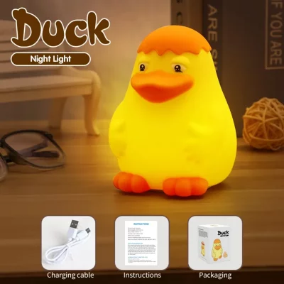 چراغ خواب فانتزی سیلیکونی طرح اردک خیکی چاقالو Duck