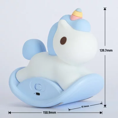 چراغ خواب فانتزی سیلیکونی طرح یونیکورن راکر دار (اسب گهواره ای) Rocking Unicorn